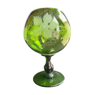 grape rinse - art deco - colored blown and pruned crystal - grapevine