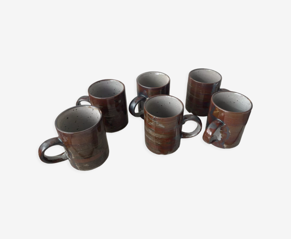 6 tasses à café en grès