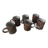 6 tasses à café en grès