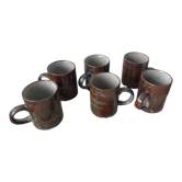 6 tasses à café en grès