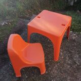 Children's orange table and chair set Progarden Italy