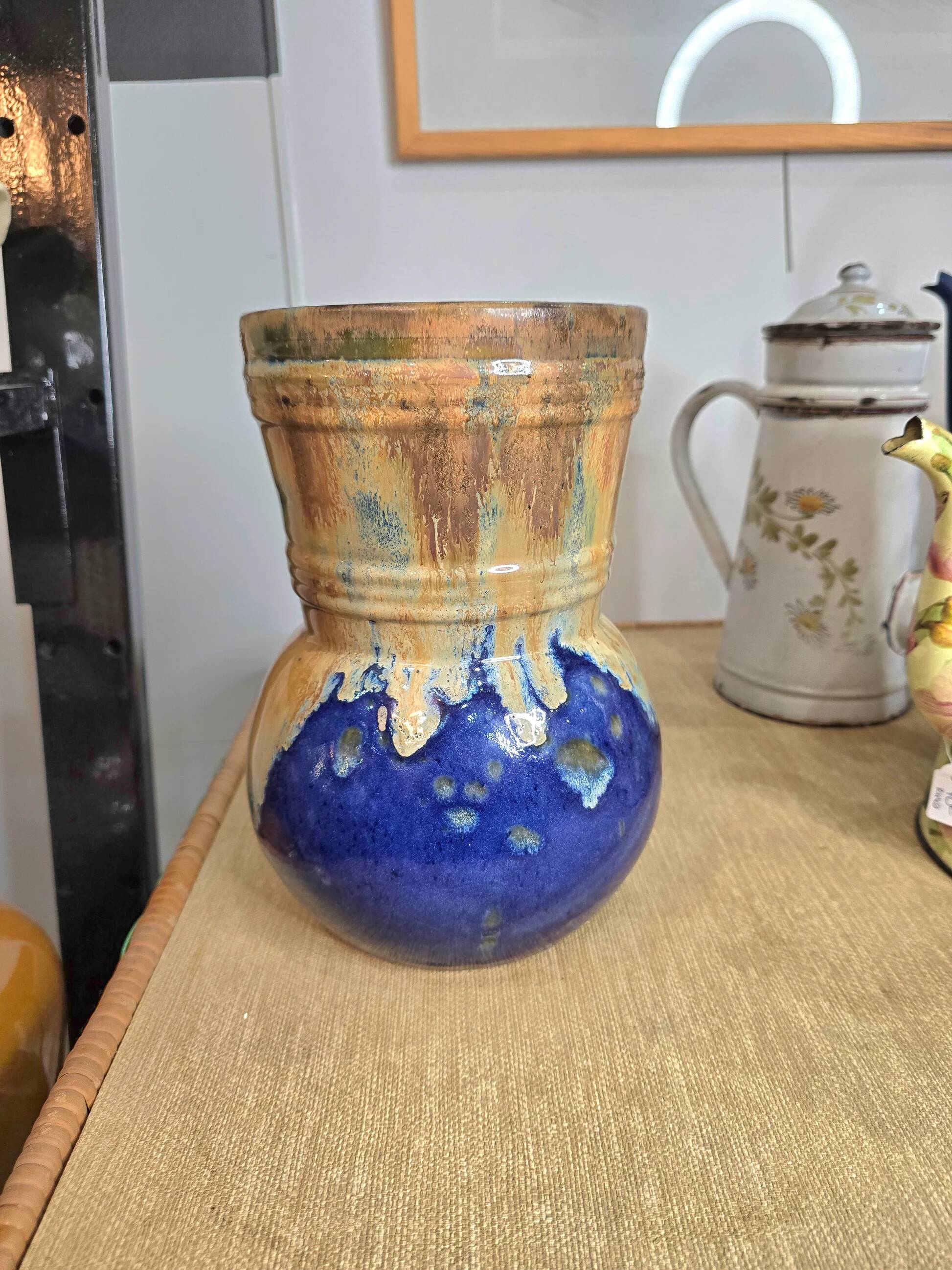 Vintage glazed stoneware vase