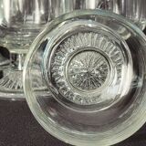 10 vintage stemmed glasses in molded glass