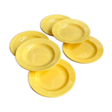 11 hollow plates in yellow earthenware