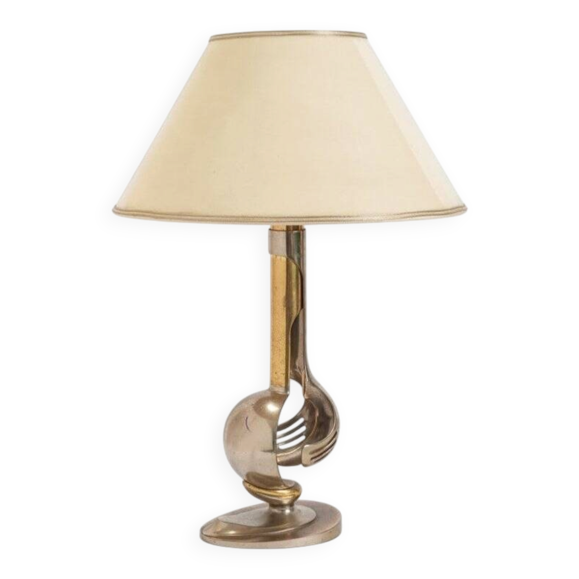 Lampe de table en laiton avec décoration informelle, années 1960