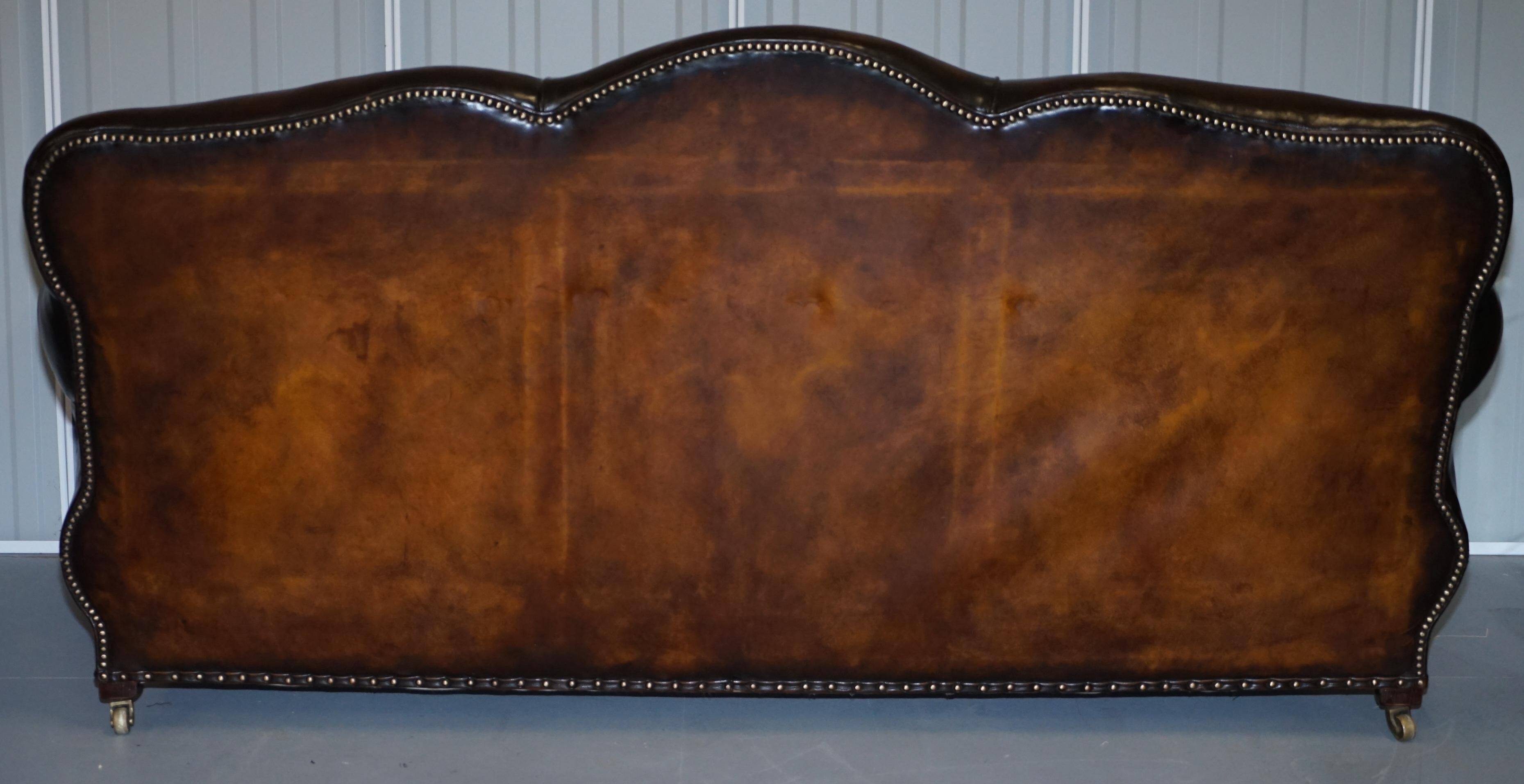 Restored vintage leather sofa from a gentleman's Victorian club.
