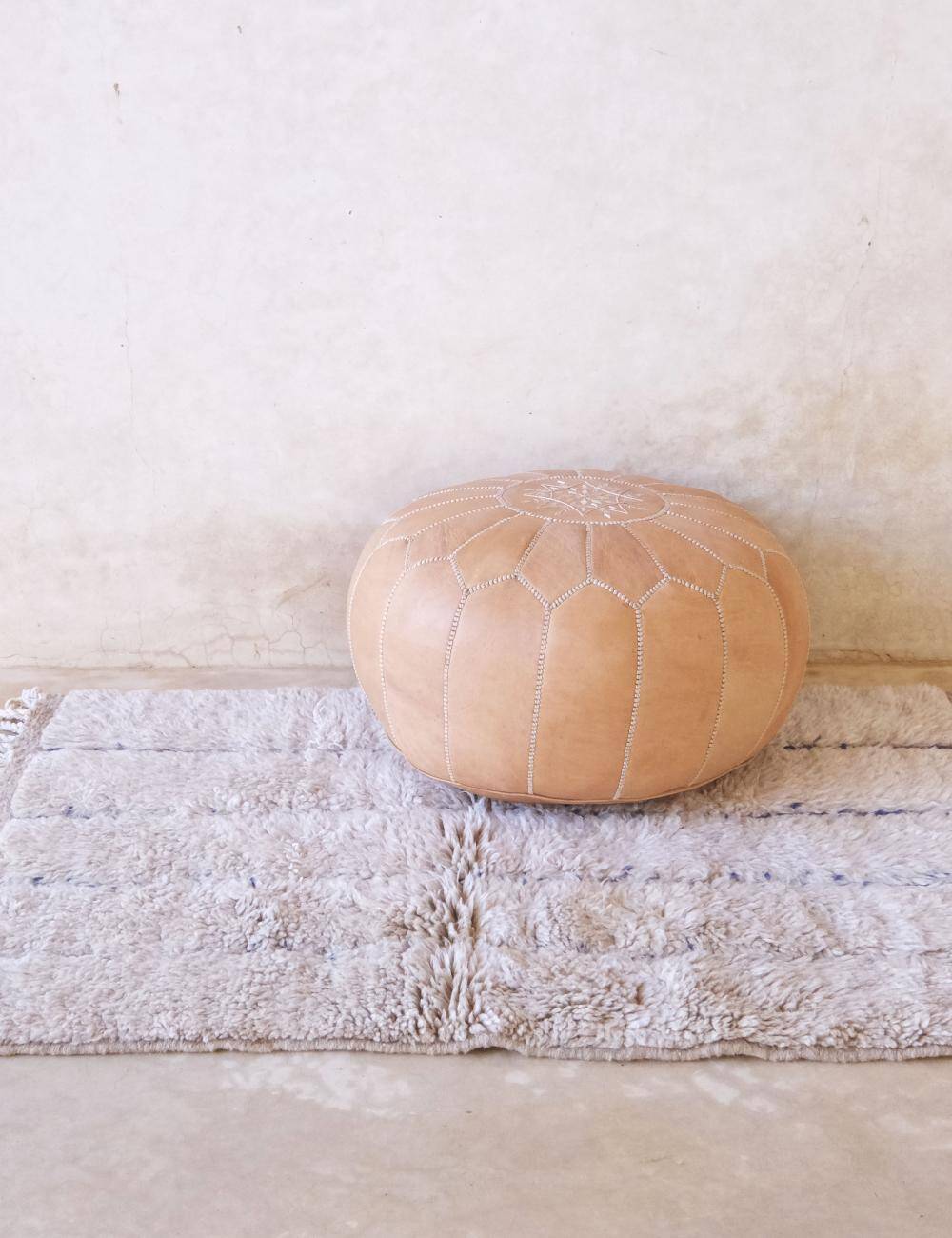 Small Beige Beni Ourain Rug - 130 x 94 cm