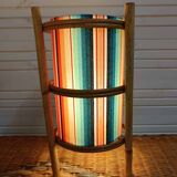 Vintage rattan lamp and custom made lampshade