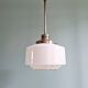 Art Deco pendant light in white opaline glass, 1930s