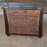 Wooden chest and braided rice straw