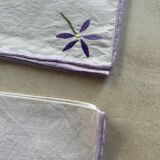 Set of 4 embroidery flower napkins