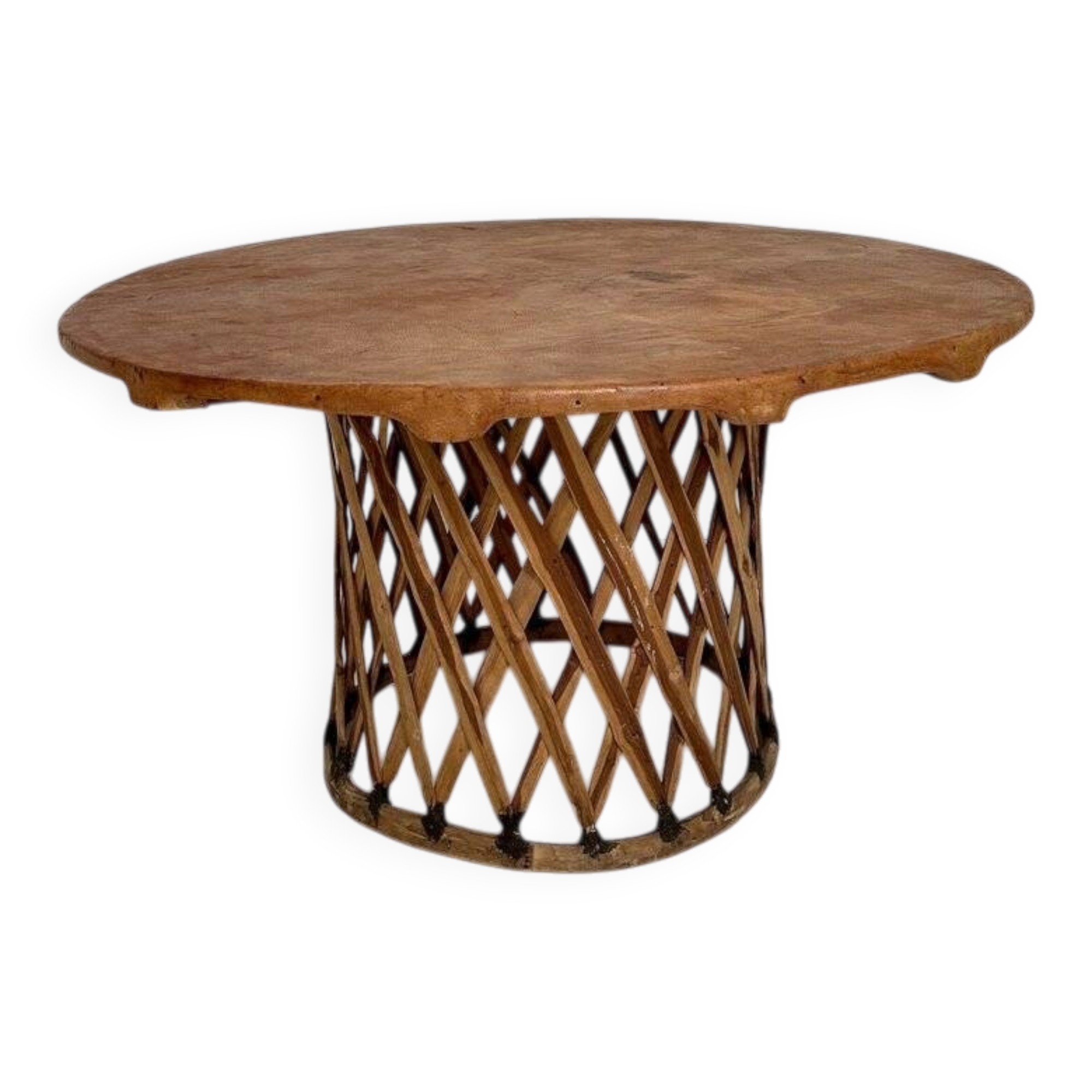 Large Mid-Century Modern Mexican Equipales Leather Dining Table, 1970