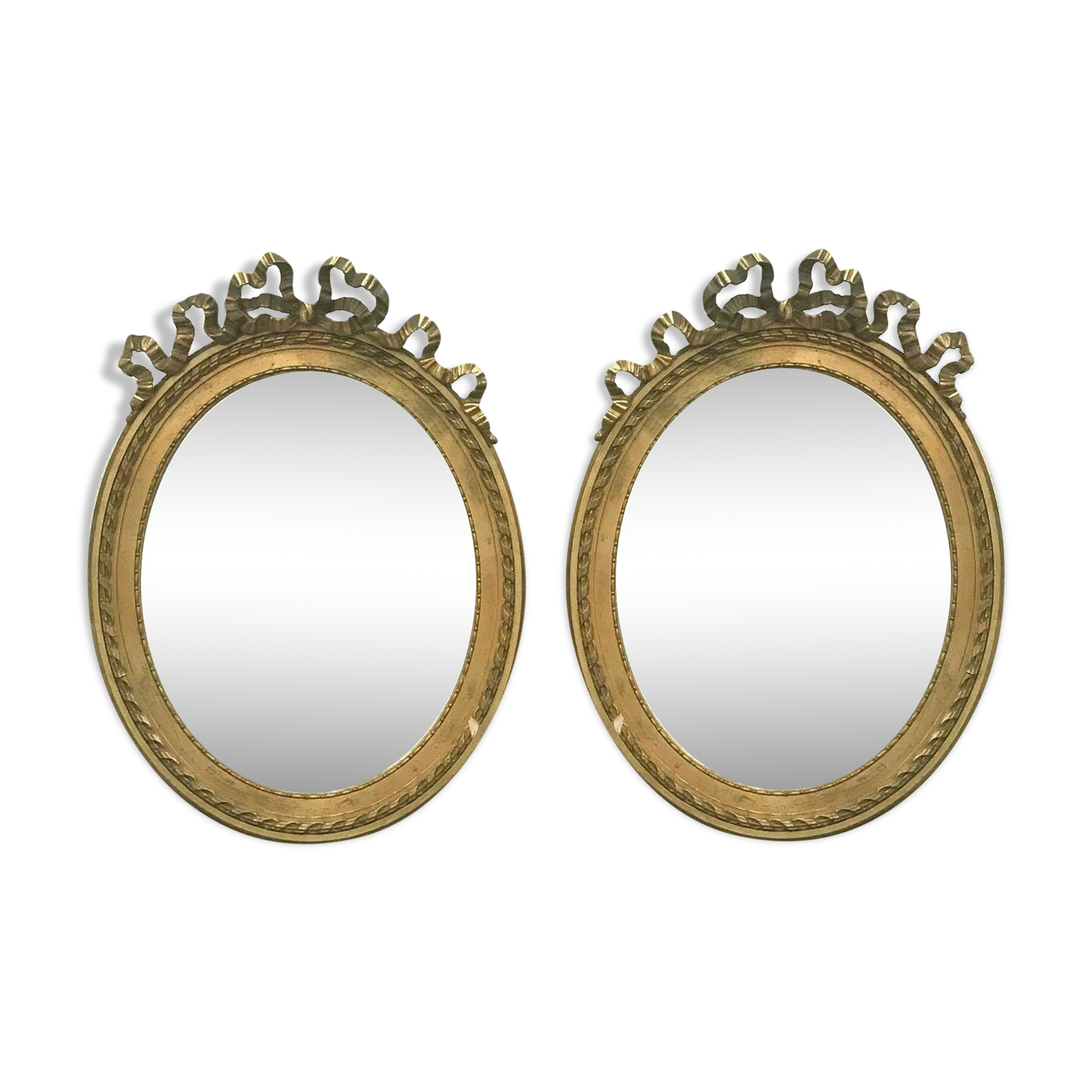 Louis xvi style mirrors in wood and gilded stucco xx century
