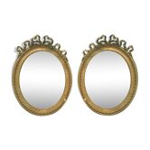 Louis xvi style mirrors in wood and gilded stucco xx century