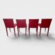 Set of 4 red saddle leather chairs - Matteo Grassi - Circa 1980
