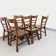 Set of 6 vintage brutalist oak chairs from the 1950s.