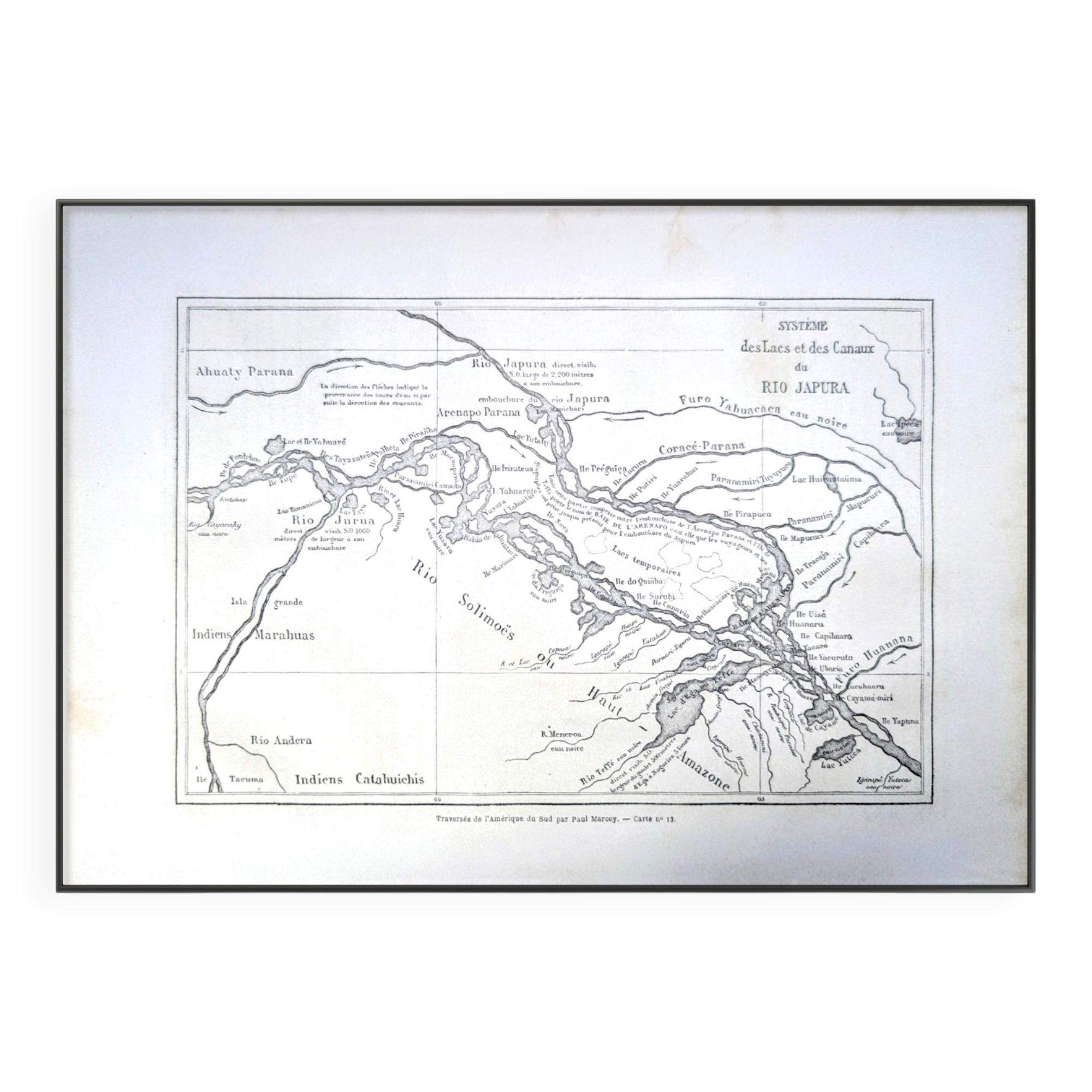 The Caquetá River (Japurá). Printed illustration from 1866.