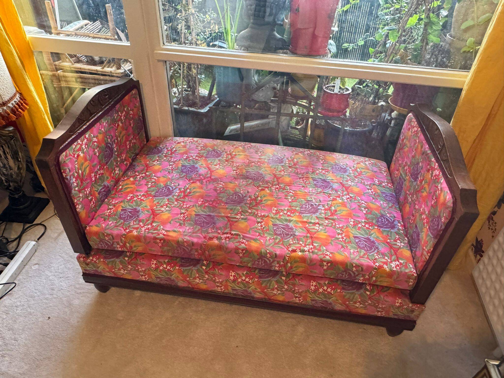 1930s sofa bed original art deco fabric