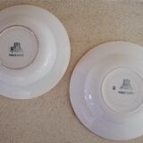 4 soup plates of iron earth mismatched