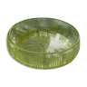 Saladier verre pressé moulé vert ouraline