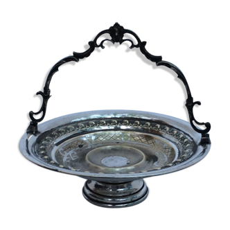 Round silver metal trinket bowl