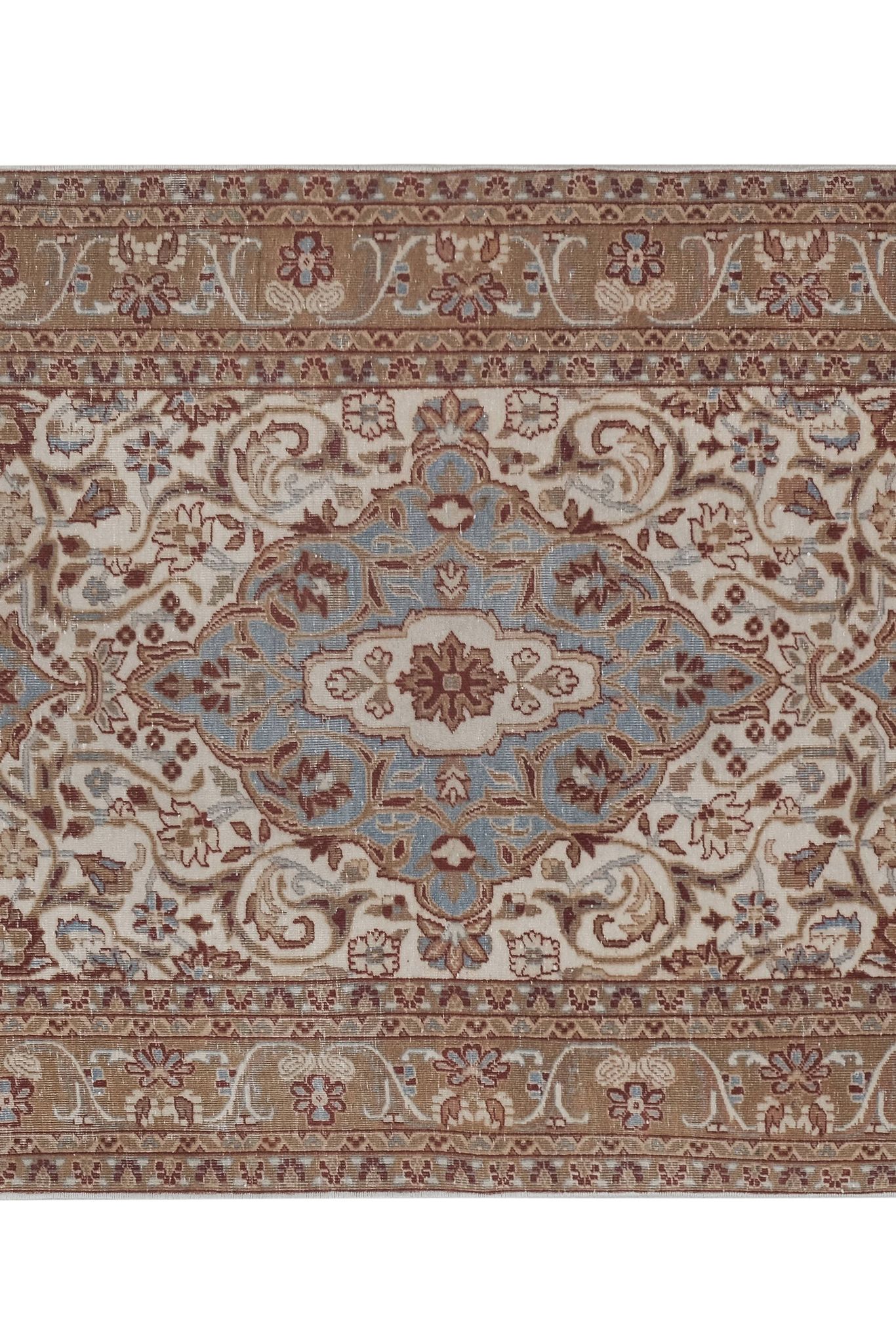 Mid-Century Modern Anatolia Faded Colors Low Pile Rug with Medallion 2'10" X 5'
