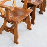 Brutalist dining chairs | vintage chairs | 1950s | oak