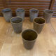Série De 7 Tasses Gobelets DIGOIN Grès Beige Made In France Vintage #E