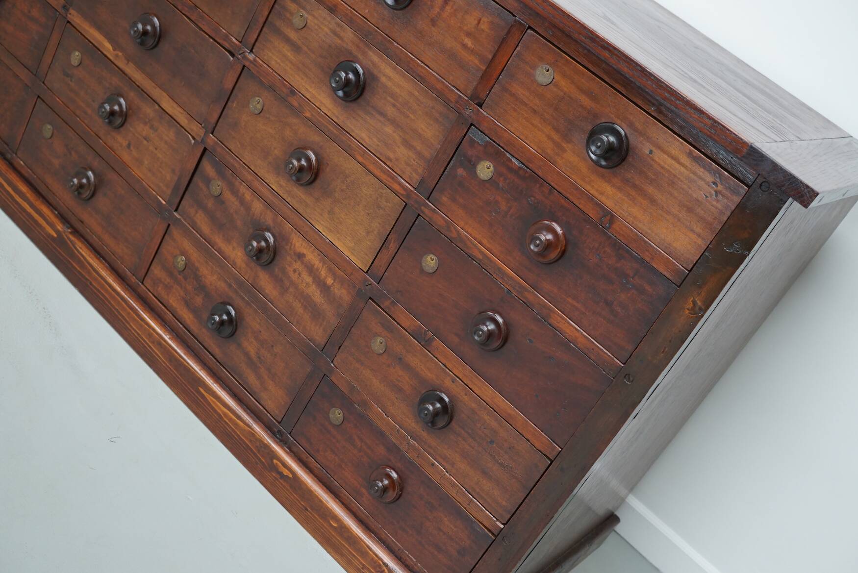 Very Large Antique Hardwood Apothecary Cabinet / Bank of Drawers, ca 1900
