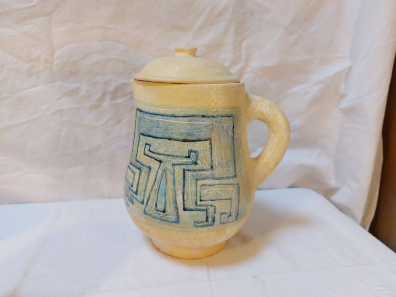 Vintage sangria service in handmade ceramic – 1970s – signed