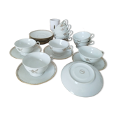Service à thé/café en porcelaine de Foëcy - Louis Lourioux - vintage 1950x