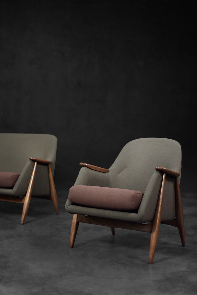 Vintage Mid-Century Modernist Living Room Set Pallas by Svante Skogh for Asko, 1950s, Set of 2