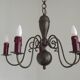Five-light Flemish chandelier in silver-plated metal 5181