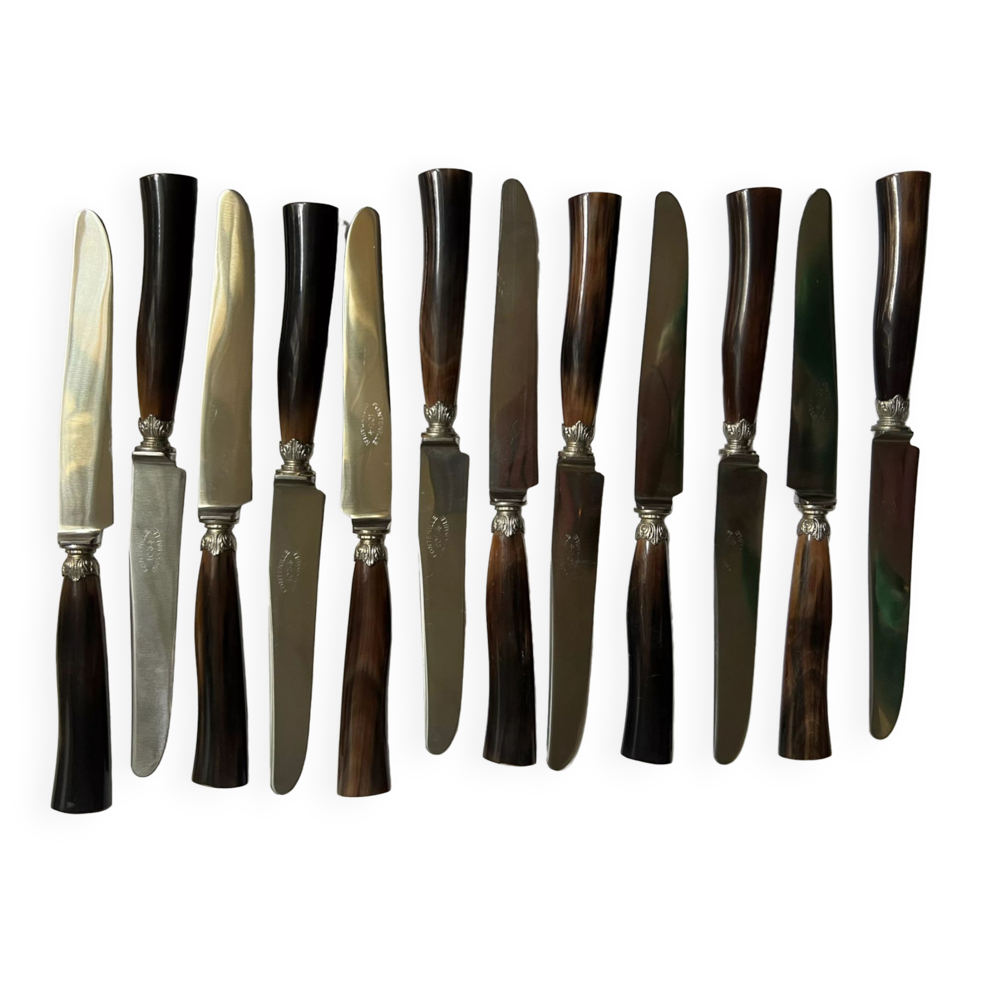 Set of 12 old Fontenille Pataud knives