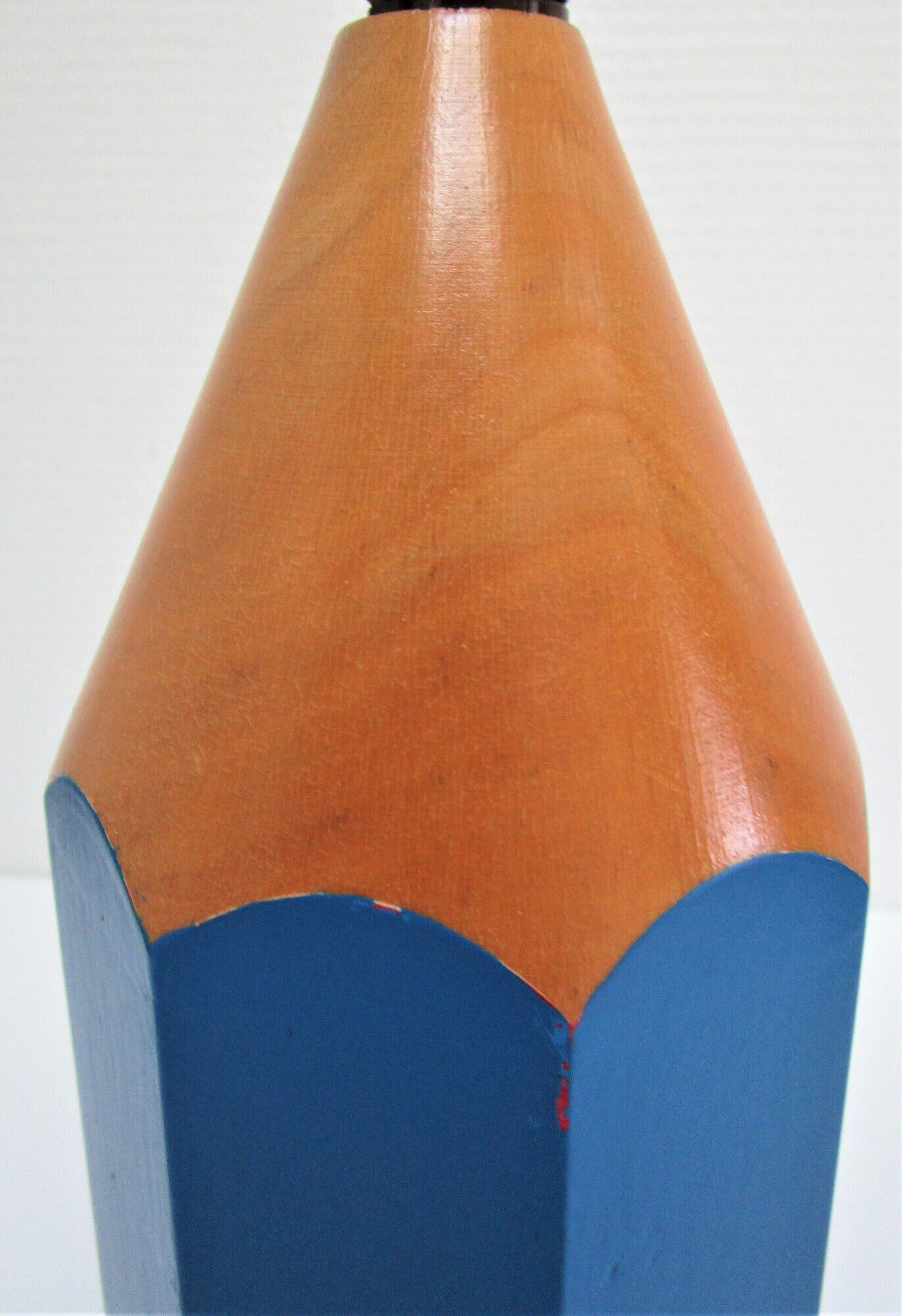Lamp foot pencil solid wood vintage blue 80s