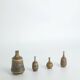 Petits Vases Mid-Century Scandinaves Modernes de Collection en Grès Marron par Gunnar Borg, Set de 4