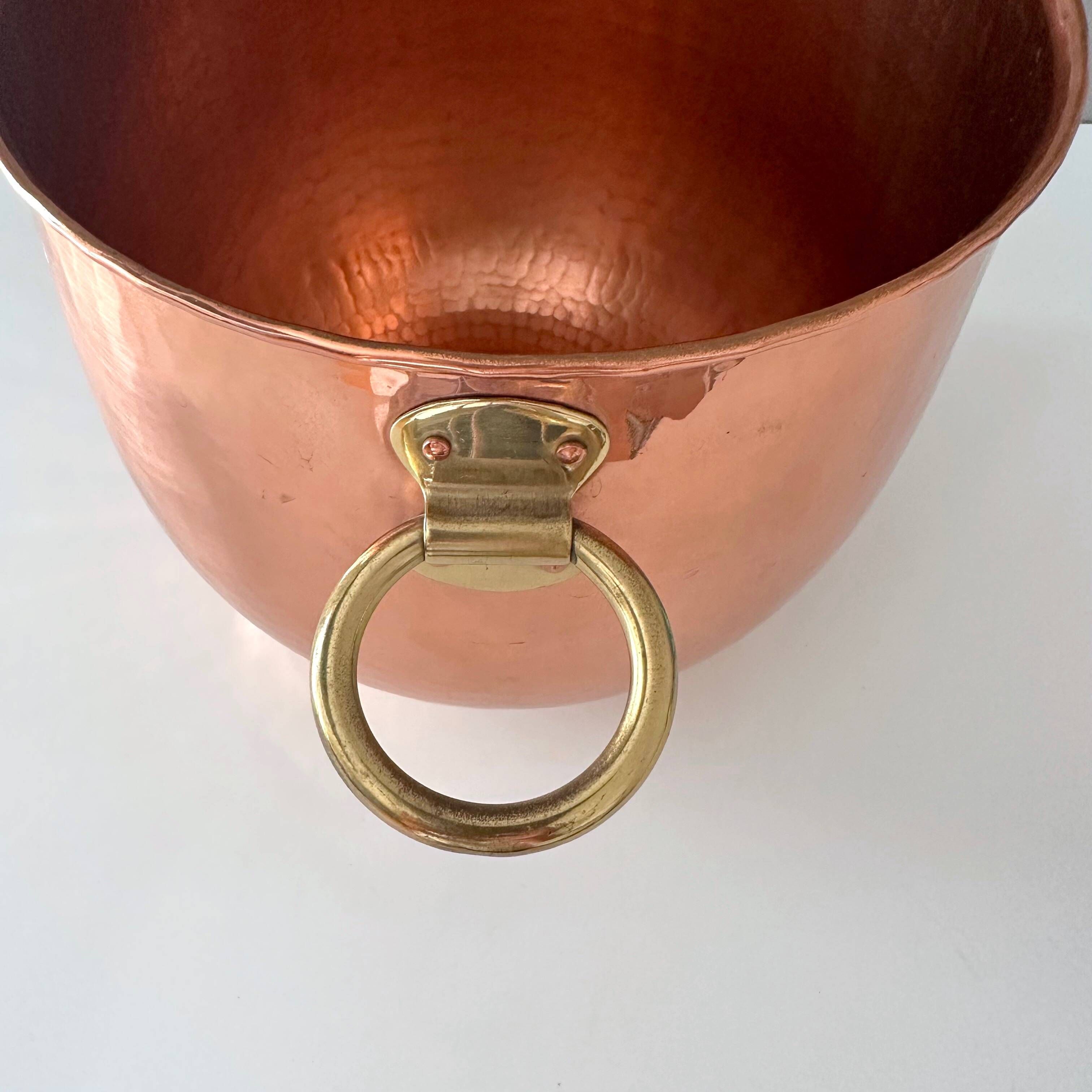 Large mid century flowerpot copper, zint handmade, bottle cooler, indoor gardening, 60's interior