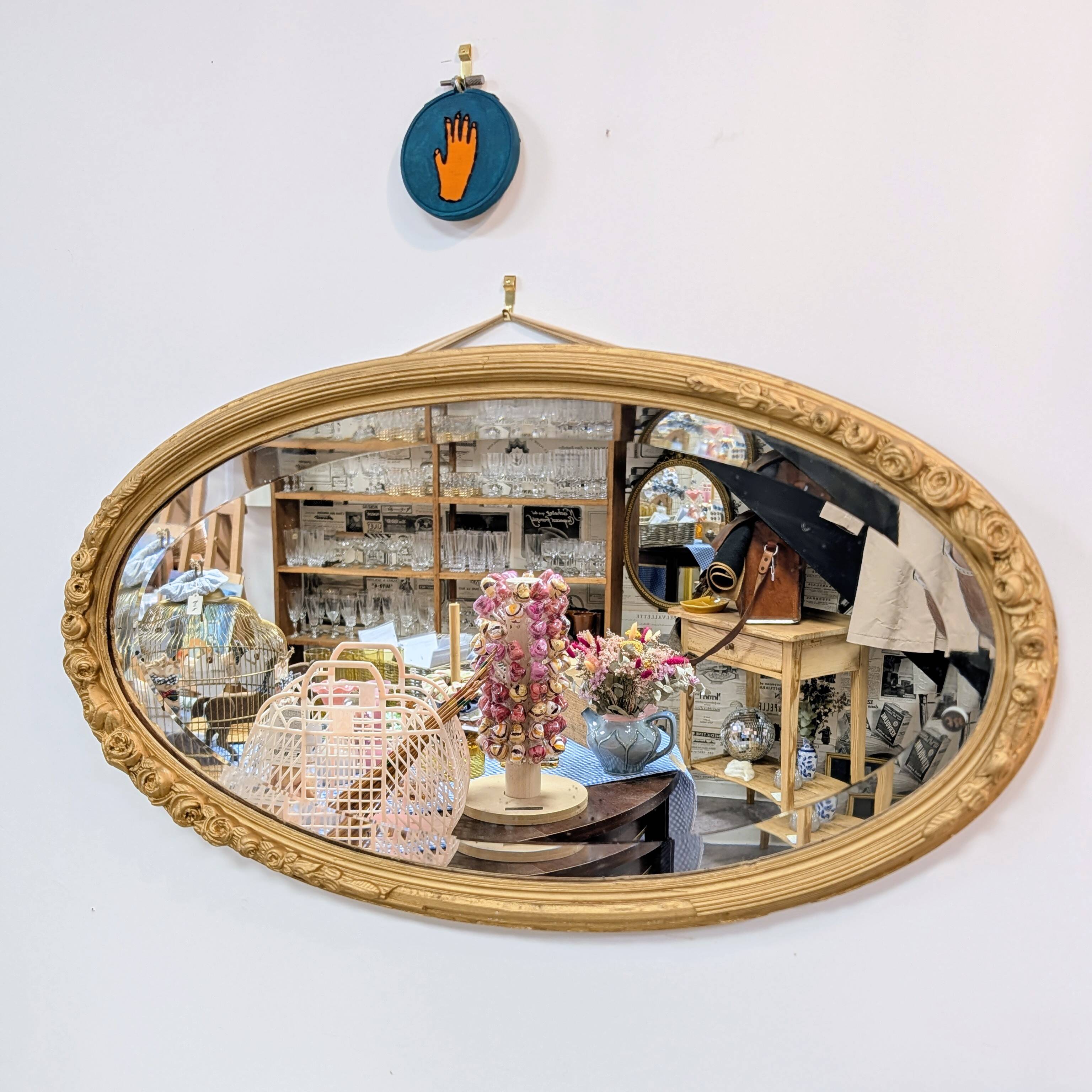 Baroque oval mirror