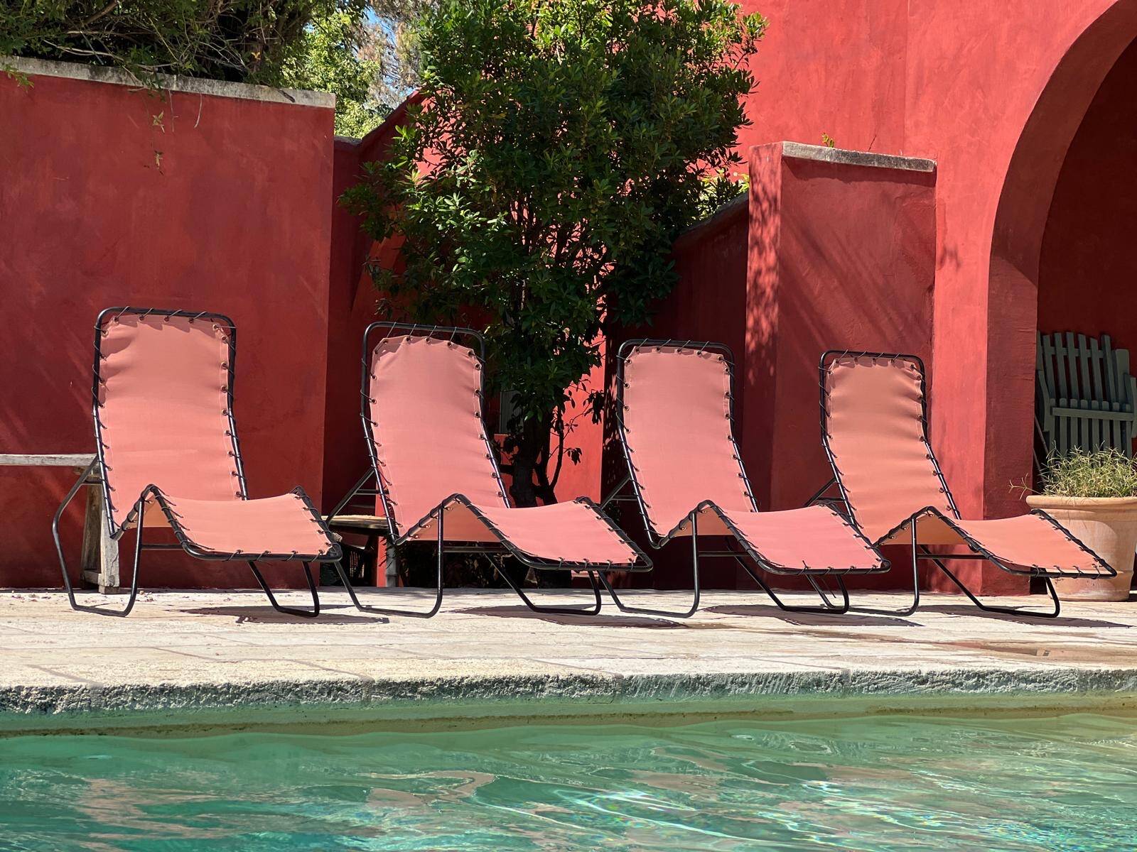 4 chaises longue "Barwa" de John Waldheim et Edgar Bartolucci 1950