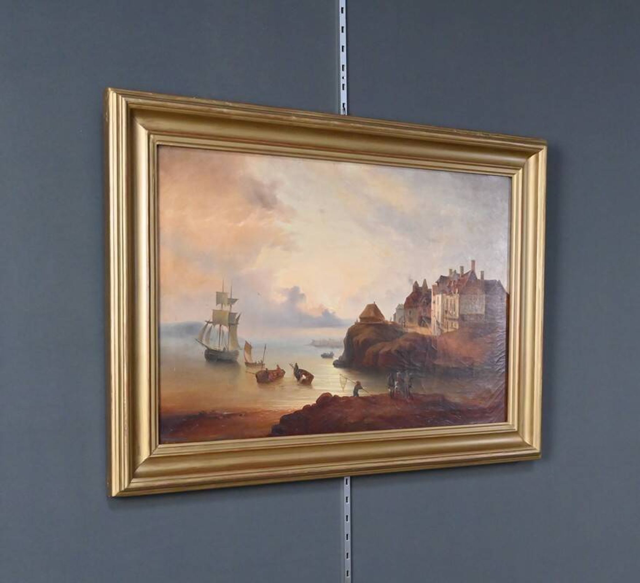 "Tableau 'Light on the Port', French school of the 19th century"