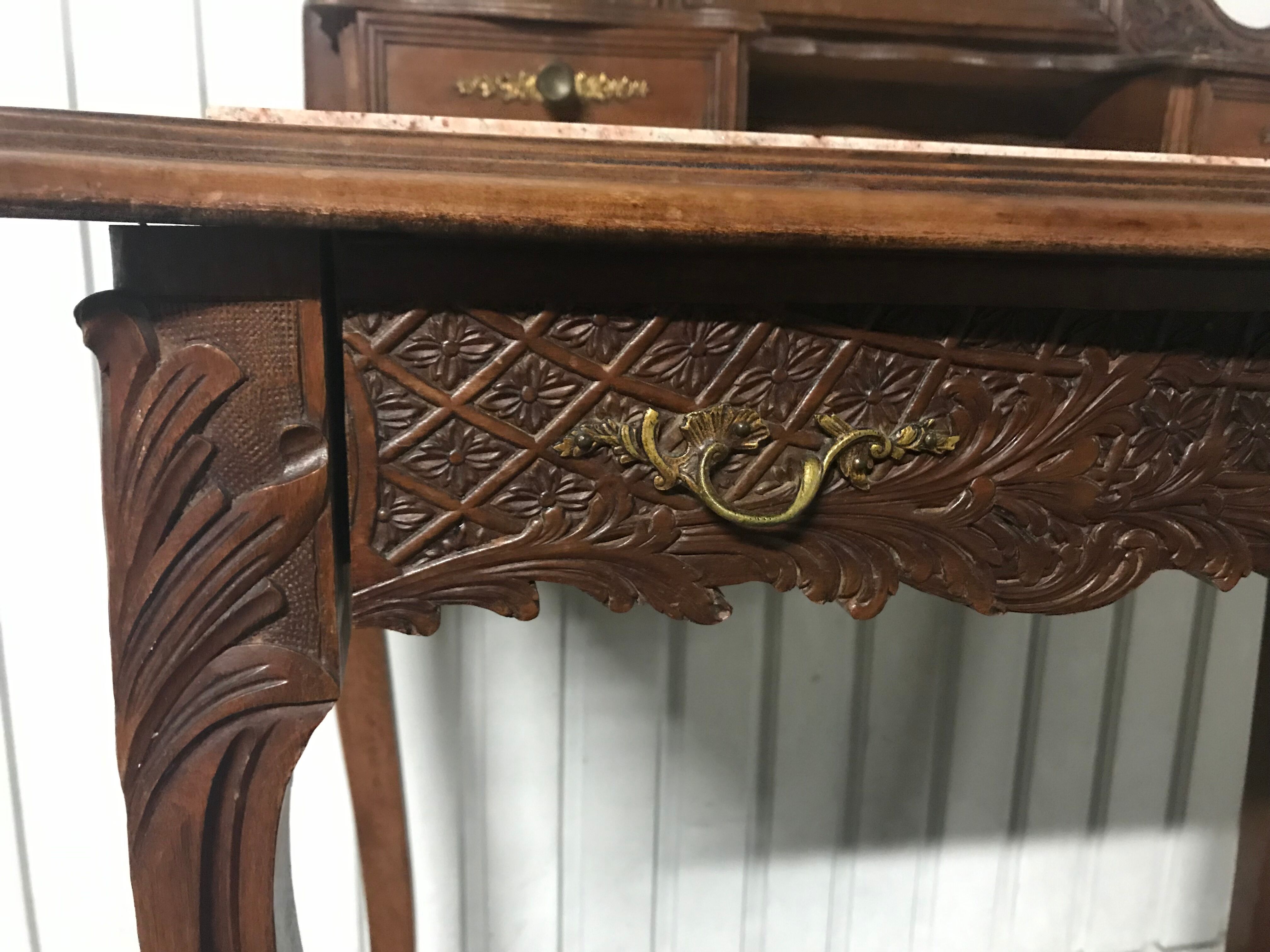 Coiffeuse Louis XV chêne