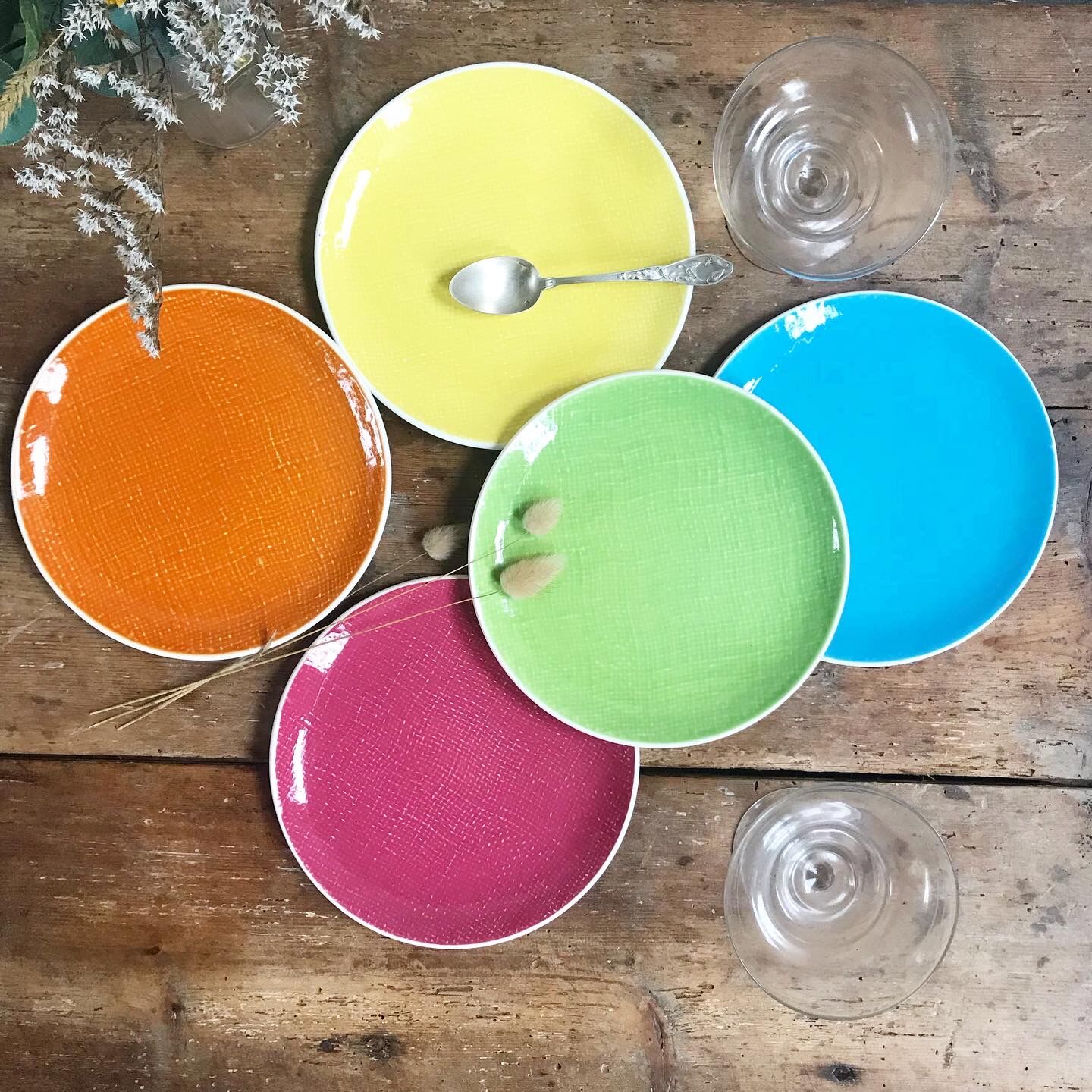 Five Salins deauville model dessert plates