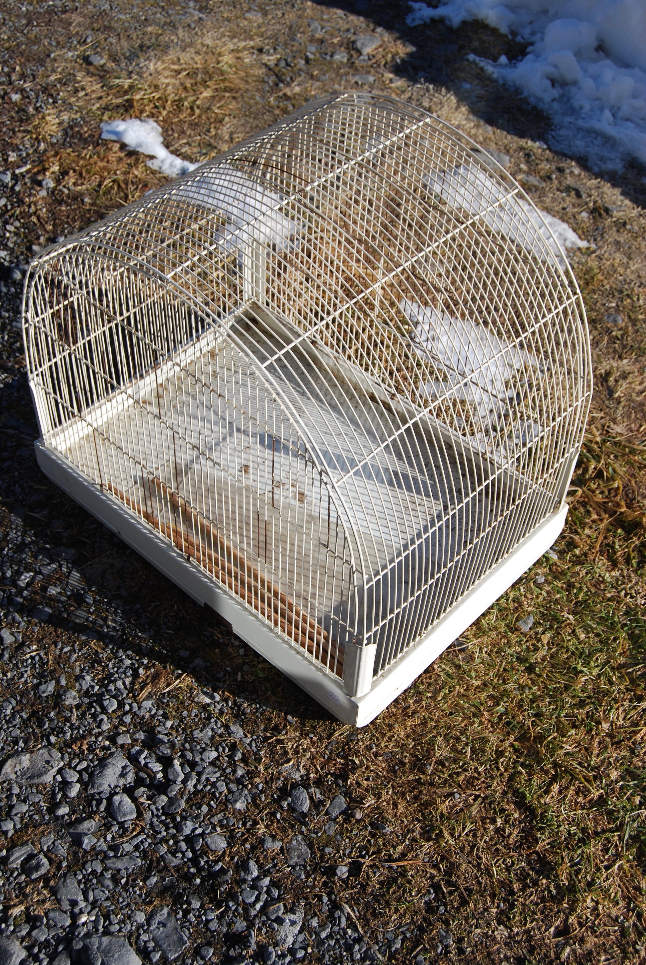 Vintage aviary, foot cage on wheels 147x67x49cm.