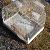 Vintage aviary, foot cage on wheels 147x67x49cm.