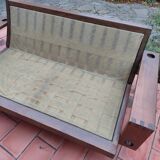 Vintage brutalist sofa in ecru bouclé fabric, 2/3 seater, 1970s