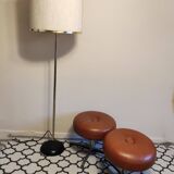 2 low brown stools