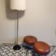 2 low brown stools