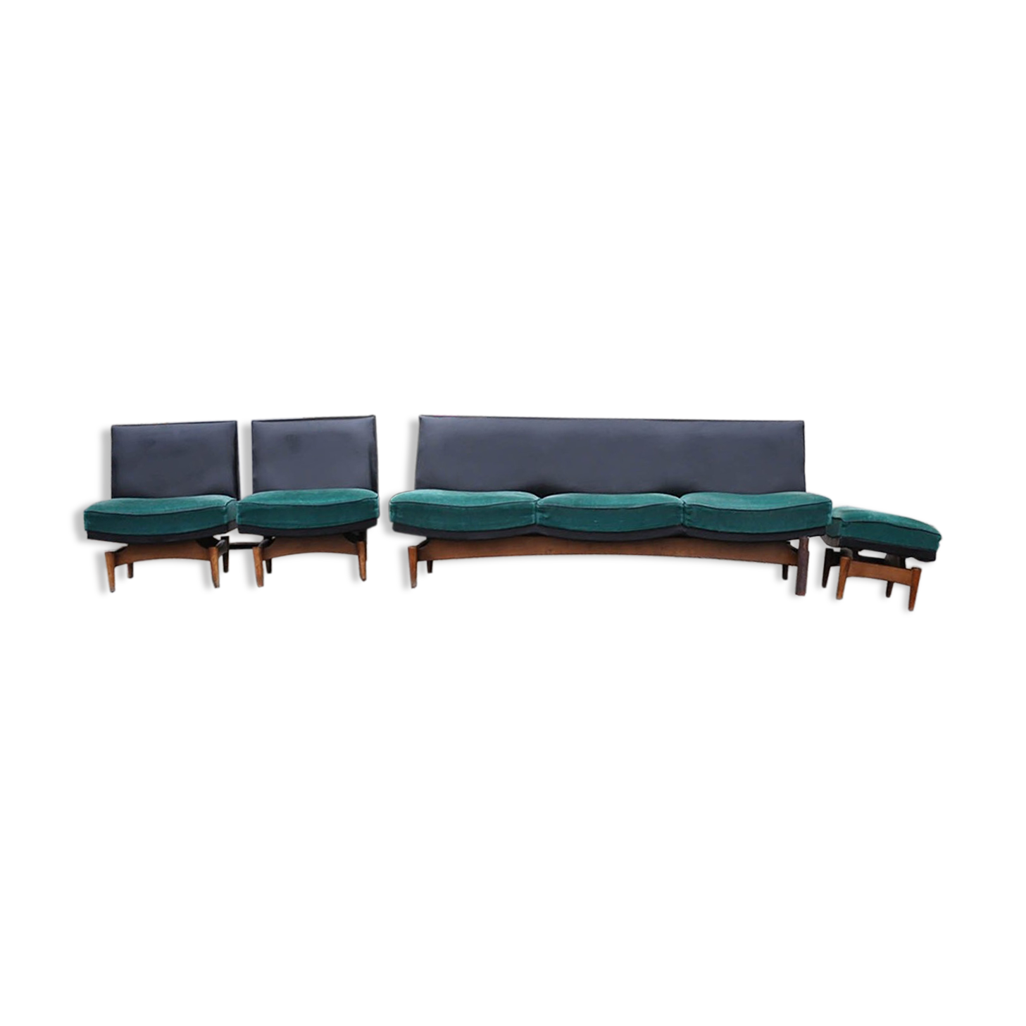Mid-century danish sofa & armchairs, 1960s, set of 4