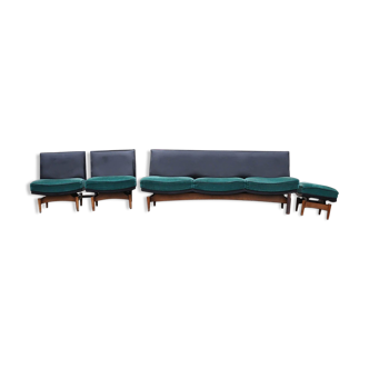 Mid-century danish sofa & armchairs, 1960s, set of 4