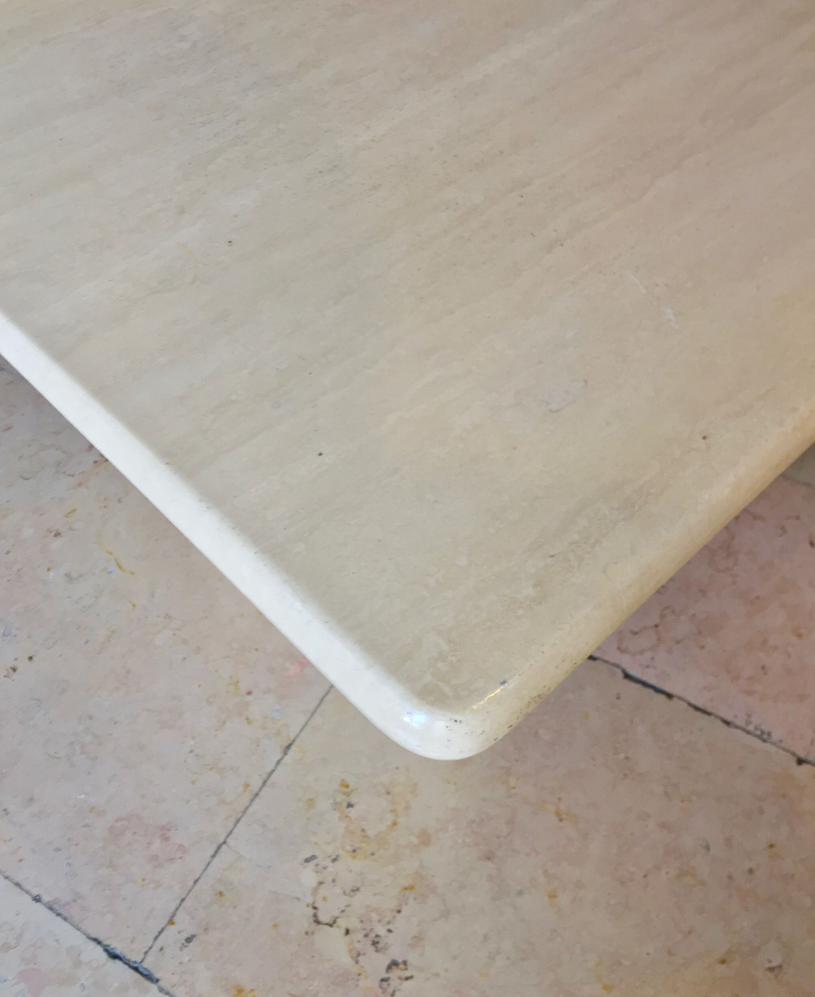 Travertine coffee table with intermediate top